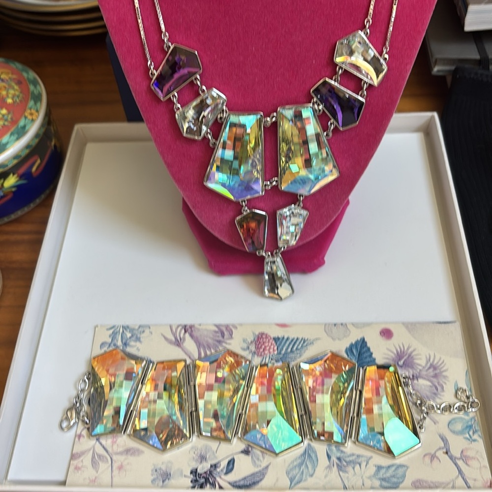 Authentic Swarovski Multicolor Statement Necklace… - image 4